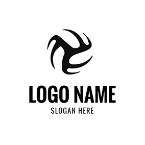 Agency Logo Abstract Black Volleyball Icon logo design