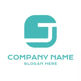 J Logo Abstract Blue and White Letter J logo design