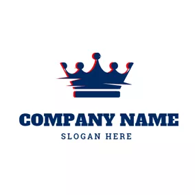 Empire Logo Abstract Blue Crown Icon logo design