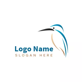 Fisher Logo Abstract Blue Kingfisher Icon logo design