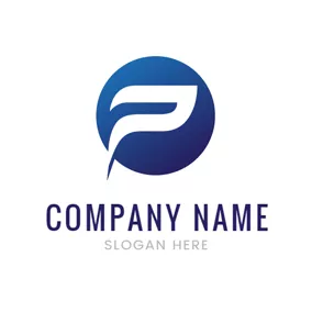 Agency Logo Abstract Blue Letter P logo design