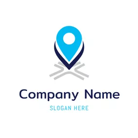 Place Logo Abstract Blue Location Icon logo design