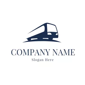 Carrier Logo Abstract Blue Road and Bus logo design