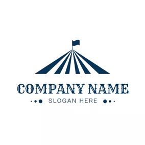 Canopy Logo Abstract Blue Tent logo design