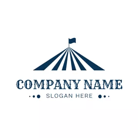 Circus Logo Abstract Blue Tent logo design