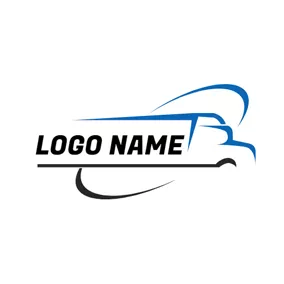 Drawing Logo Abstract Blue Truck logo design