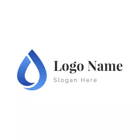 AQUAロゴ Abstract Blue Water Drop logo design