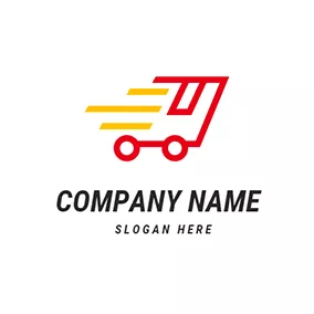 Logistics Logo Abstract Box and Trolley logo design