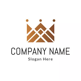 Dotted Logo Abstract Brown Crown logo design