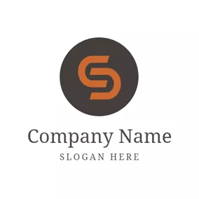 Attachment Logo Abstract Brown Letter S logo design