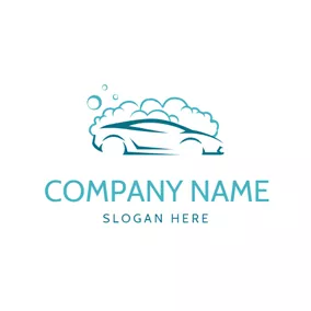 Cleaner Logo Abstract Bubble and Car logo design