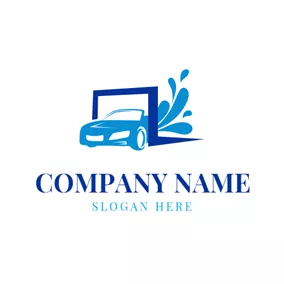 Cleaner Logo Abstract Car and Car Wash logo design