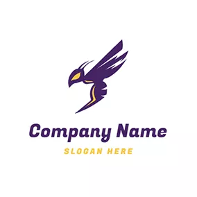Childish Logo Abstract Cartoon Purple Sting Hornet logo design