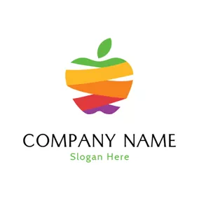 Emblem Logo Abstract Colorful Apple Icon logo design