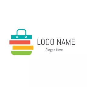 手提包logo Abstract Colorful Bag Icon logo design
