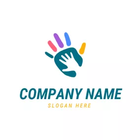Family Logo Abstract Colorful Hand Icon logo design