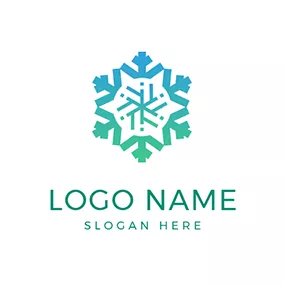 Lake Logo Abstract Compass and Snowflake logo design