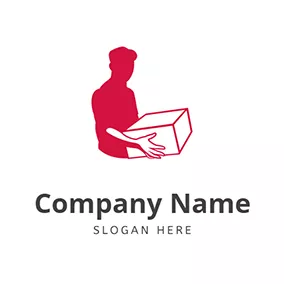 快遞員 Logo Abstract Courier Simple Box logo design