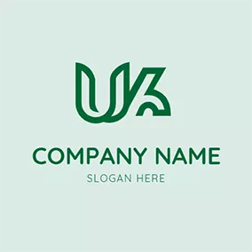 Elegant Logo Abstract Curve Letter U K logo design