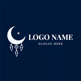 Catch Logo Abstract Dreamcatcher and Moon logo design