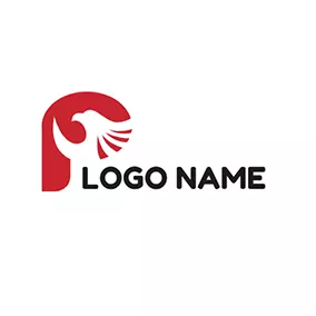Logotipo P Abstract Eagle and Letter P logo design