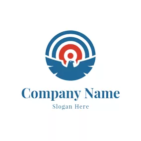 靶子Logo Abstract Eagle and Target logo design
