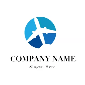 Airplane Logo Abstract Earth and Airplane logo design