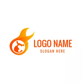Fiery Logo Abstract Earth and Fire logo design