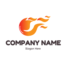 炎ロゴ Abstract Flame Fireball logo design