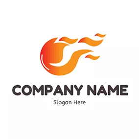 Curve Logo Abstract Flame Fireball logo design