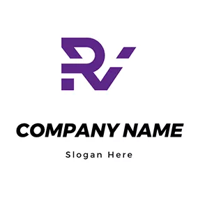 V Logo Abstract Fragmentary R V logo design