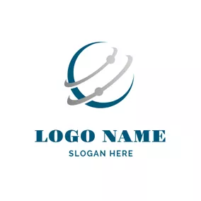 System Logo Abstract Globe and Galaxy logo design