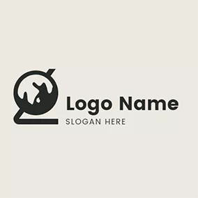 探検ロゴ Abstract Globe logo design