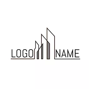 天际线 Logo Abstract Gray and Brown Architecture logo design