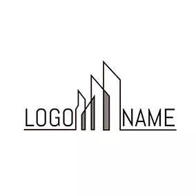 建築商logo Abstract Gray and Brown Architecture logo design