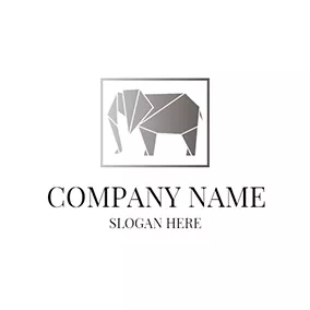 Frame Logo Abstract Gray Elephant Icon logo design