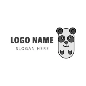 Logótipo Panda Abstract Gray Panda logo design