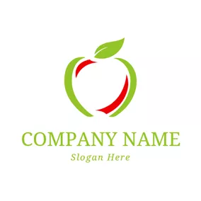 Logotipo De Manzana Abstract Green and Red Apple logo design