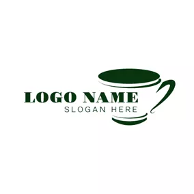 ティーロゴ Abstract Green and White Tea Cup logo design