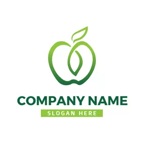 Nutritionist Logo Abstract Green Apple Icon logo design