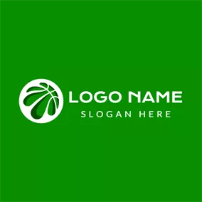 代理店ロゴ Abstract Green Basketball logo design