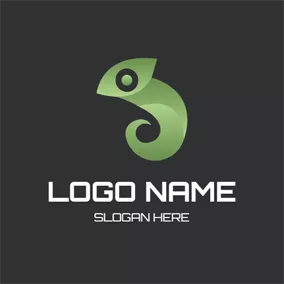狮子座 Logo Abstract Green Chameleon Icon logo design