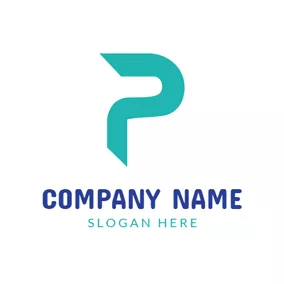 Agency Logo Abstract Green Letter P logo design