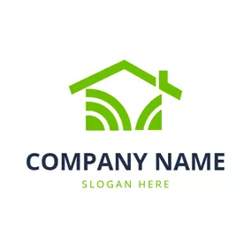 屋根ロゴ Abstract Green Roof logo design