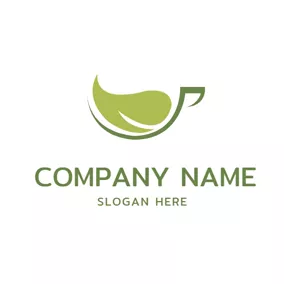 Herbal Logo Abstract Green Tea Cup logo design