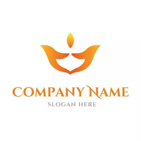 Can Logo Abstract Hand and Candle logo design