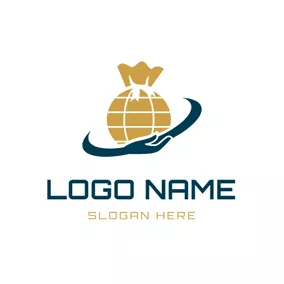 Bag Logo Abstract Hand and Fund Sources logo design
