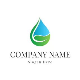 Ecologic Logo Abstract Hand and Water Drop logo design
