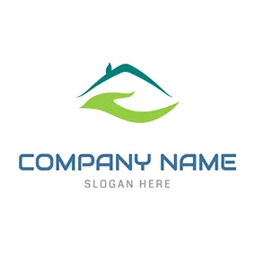 Collaboration Logo Abstract Hand Roof and Home Care logo design