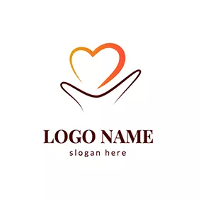 First Logo Abstract Heart and Hand Donation Logo logo design